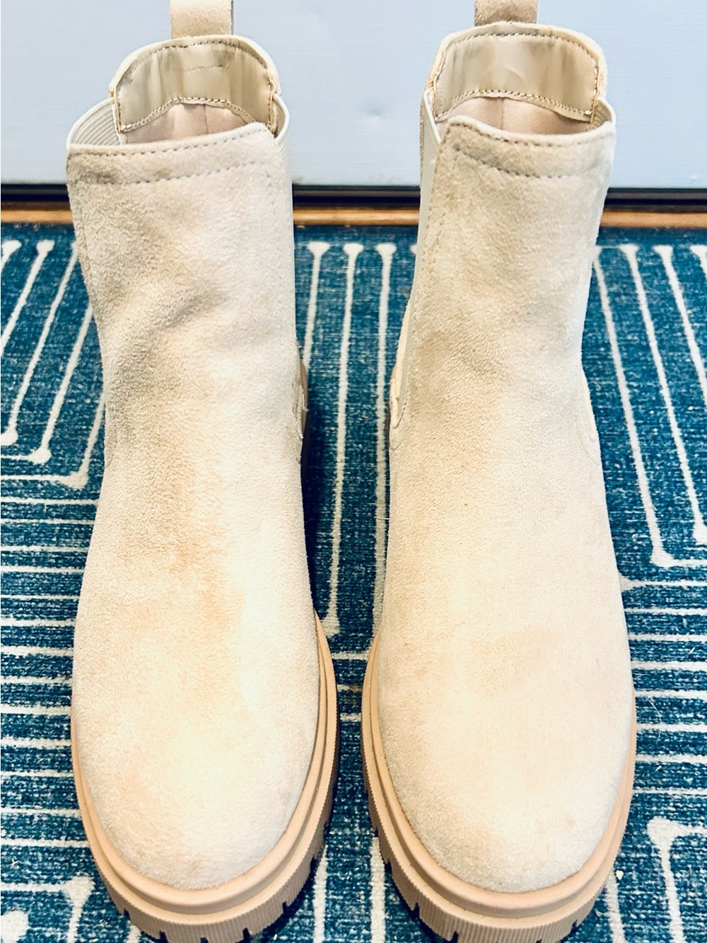 Women’s Cream Faux Suede Ankle Boots